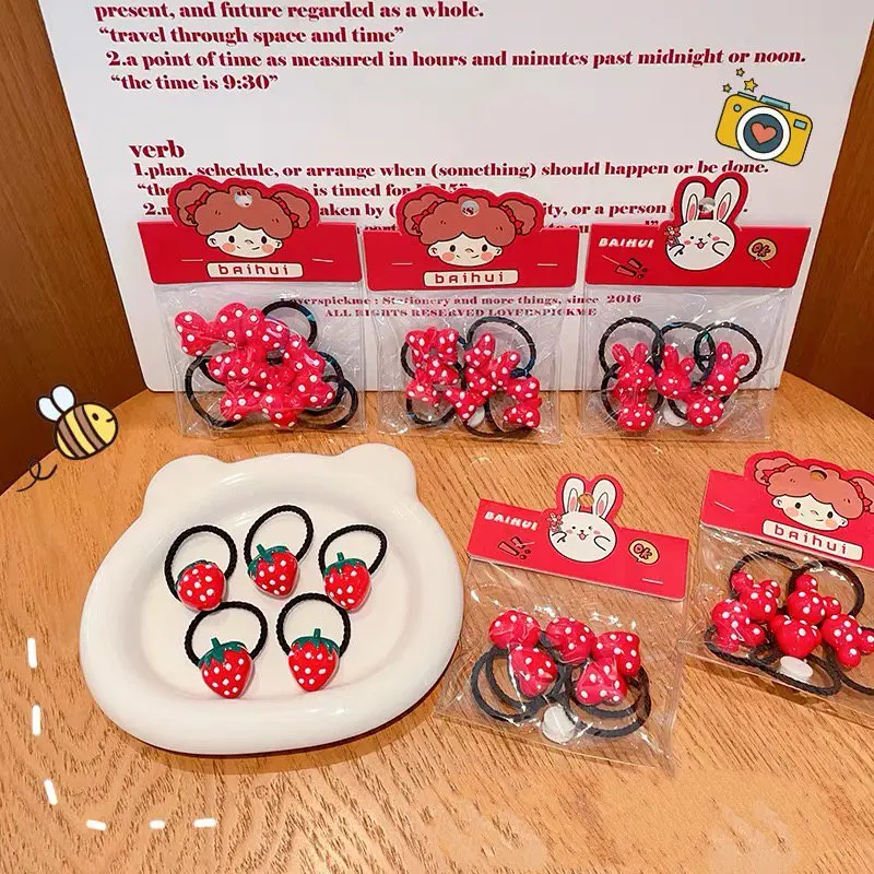 Разноцветные эластичные резинки для волос 2025 5 шт