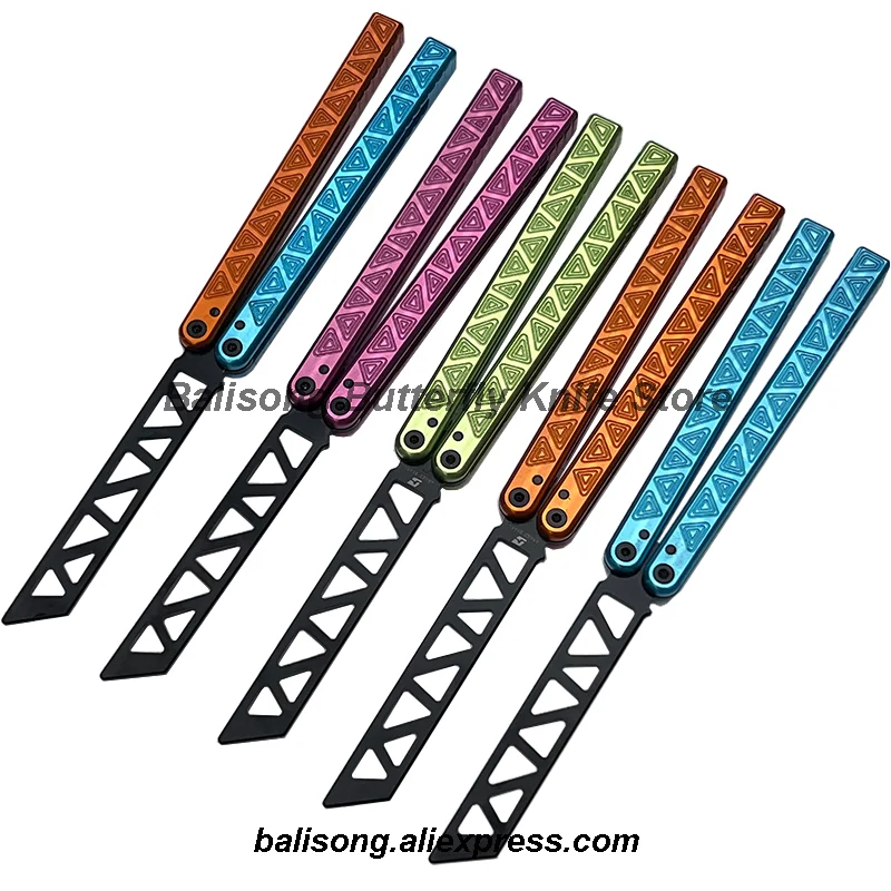 ARMED SHARK Glidr Original 4 Clone Balisong Trainer 7075 Aluminum Handle Bushings System Butterfly Trainer Knife Jimping Knife