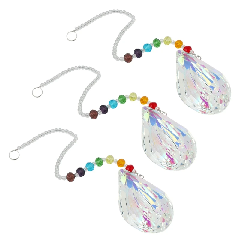 

3X Sun Catcher Feng Shui Crystals Window Large Ab Drop Prism Home Decoration