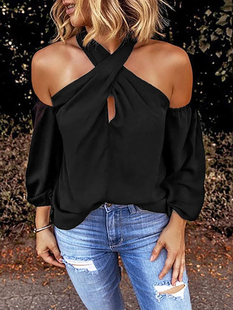 

Off Shoulder Sexy Blouse Shirt Women Bodycon Blouse Elegant Summer Sexy Shirt Female Blouse Tops & Tees 2022 New