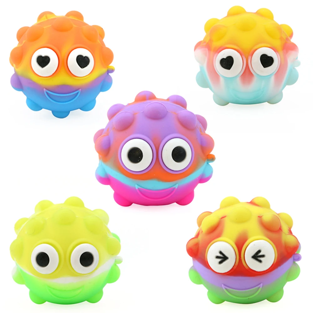 

1pc Random Cartoon Cute Toy Autism Eye Popping Worm Squeeze Toy Stress Reliever Anti-stress Fidget Christmas Kids Party Gift