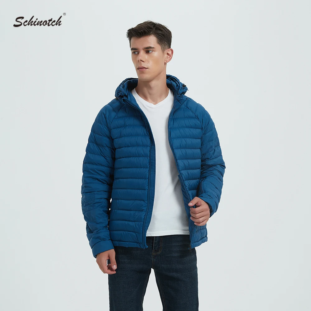 2022 Schintoch Winter Down Jacket Ultra Lightweight Men Windproof Breathable Warm Casual Coatwear Hoodies Jackets Down Coat