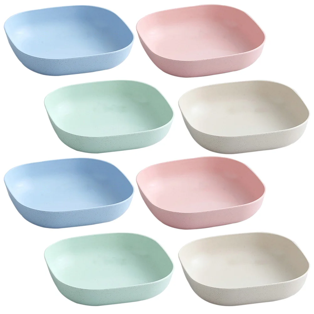 

8 Pcs Tray Multipurpose Bowl Square Dish Anti-drop Polypropylene (pp) Baby Salad Food Storage