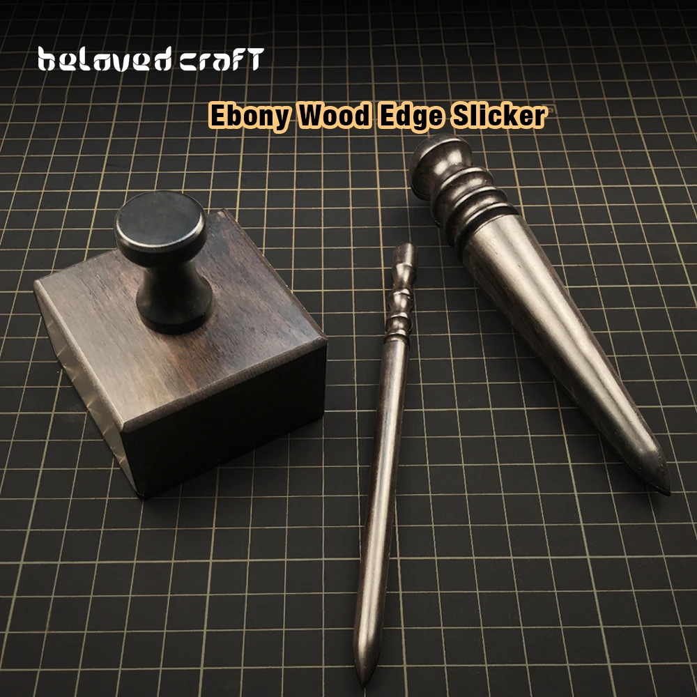 

Belovedcraft High Density Ebony Black Wood Leather Edge Burnisher Slicker Leather Craft Tool Polished Grinding Tool-3 Type