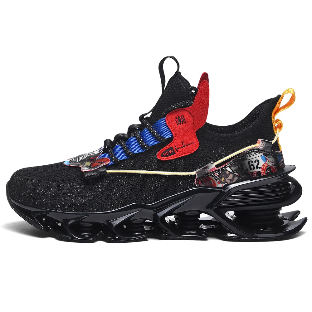 

High Quality Casual Men Sport Shoes Cushioning Rubber Platform Blade Running Shoes Comfortable Sneakers Male Footwear 2022 New