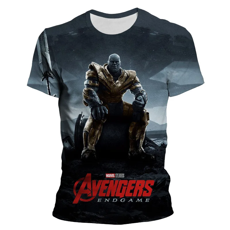 Новая летняя футболка с принтом Таноса и перчаток Marvel для мужчин женщин Детская 3D