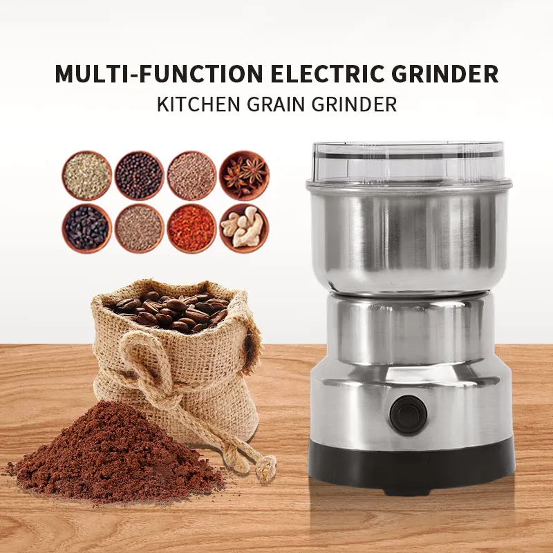 Electric Grinder Coffee Maker With Grain Grinder Portable Blender Mill For Dry Grains Crusher Food Processor Kitchen Spice Mixer