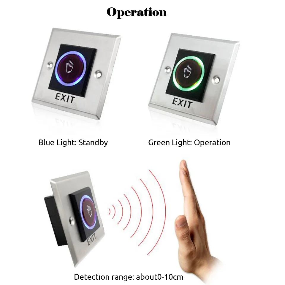 Door Exit Push Button Release Switch Opener NO COM NC LED light For Access Control System Entry Open Touch |