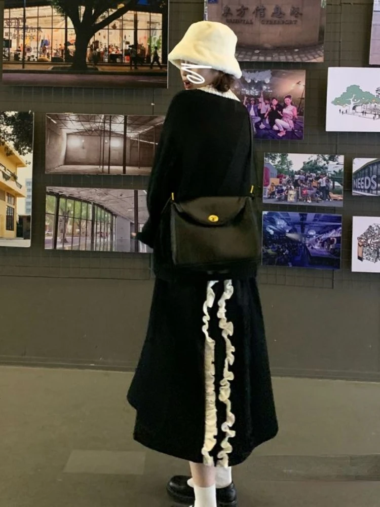 Юбка Korobov контрастных цветов винтажная одежда Y2k длинные юбки для женщин