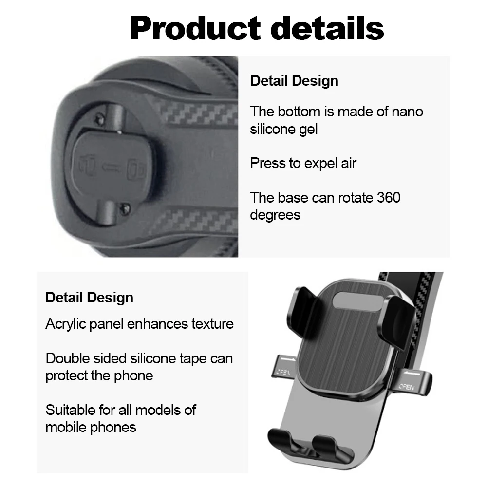 Автомобильный держатель для телефона на приборную панель с поворотом 360 градусов