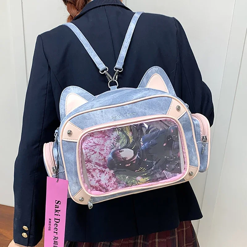 HAEX Y2K готические женские сумки Ita забавные рюкзаки в форме кошки стиле панк