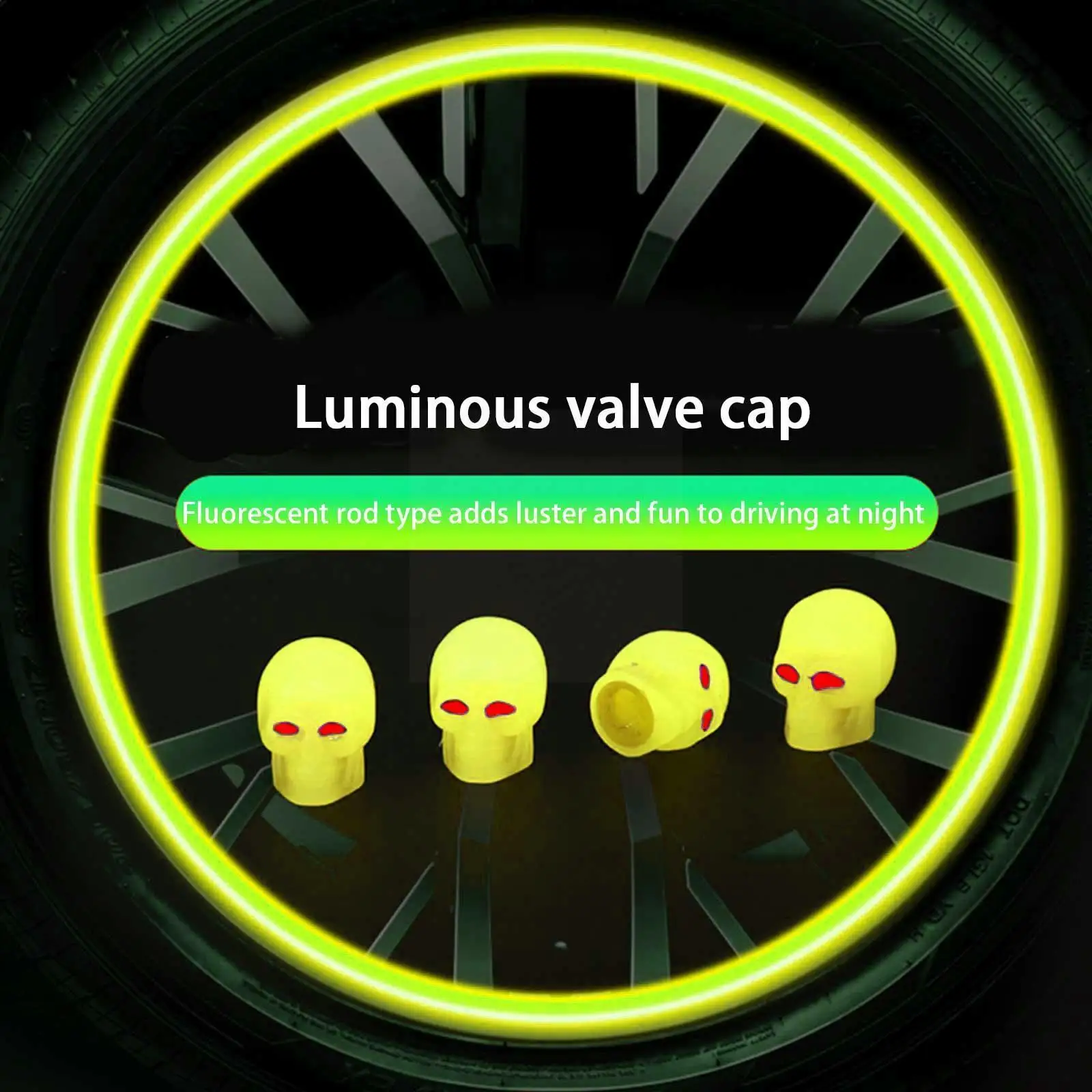

Universal Luminous Valve Cap Plastic ABS Dust-proof Car Accessories Motorcycle Bike Tyre Applicable Tires Covers Decorative G5D7