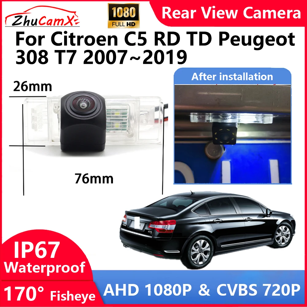 ZhuCamX для Citroen C5 RD TD Peugeot 308 T7 2007 ~ 2019 резервная парковочная камера заднего вида AHD 1080P