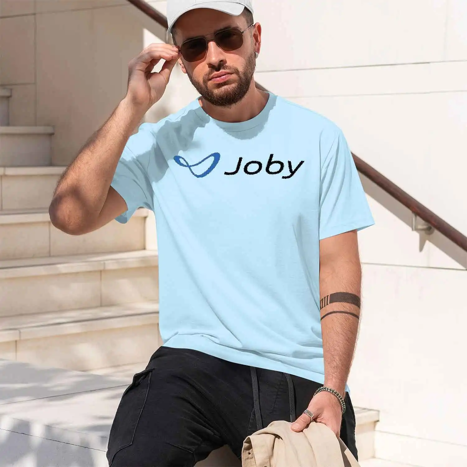 Фото Новая мужская забавная футболка с логотипом Joby Aviation, размер США S-XXL, винтажная, с эффектом потертости, удобная, в стиле стритвир, универсальная, модная, модель 2026 года. №4