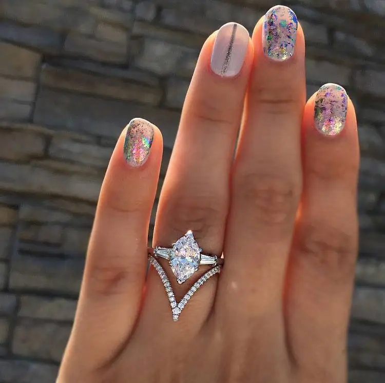 

Micro-set zircon egg-shaped set ring women's ring tail ring wholesale engagement rings for women