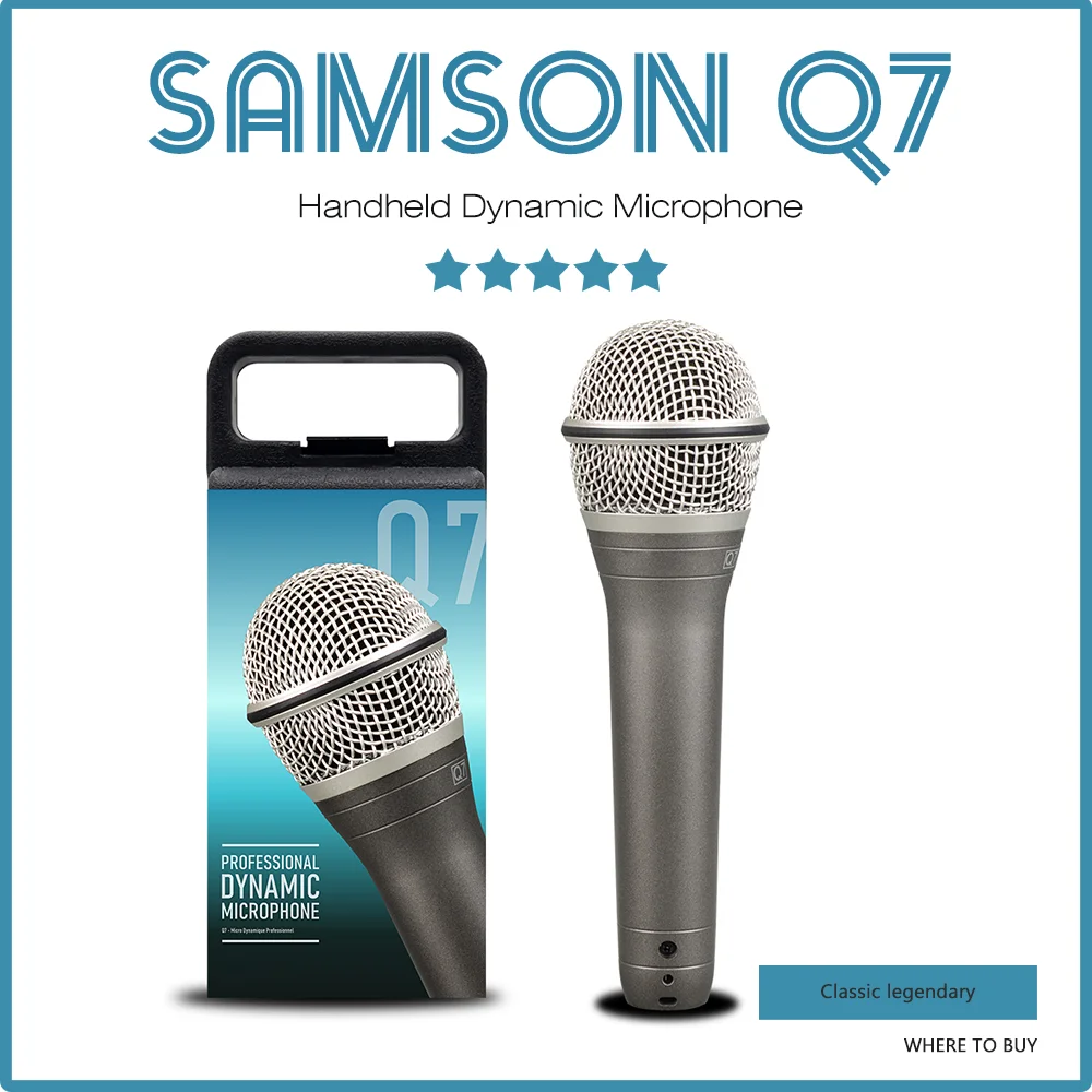 

SAMSON Q7 Dynamic Vocal Microphone Handheld Instrument pick up mic Recording Microphone for Karaoke live concert guitar