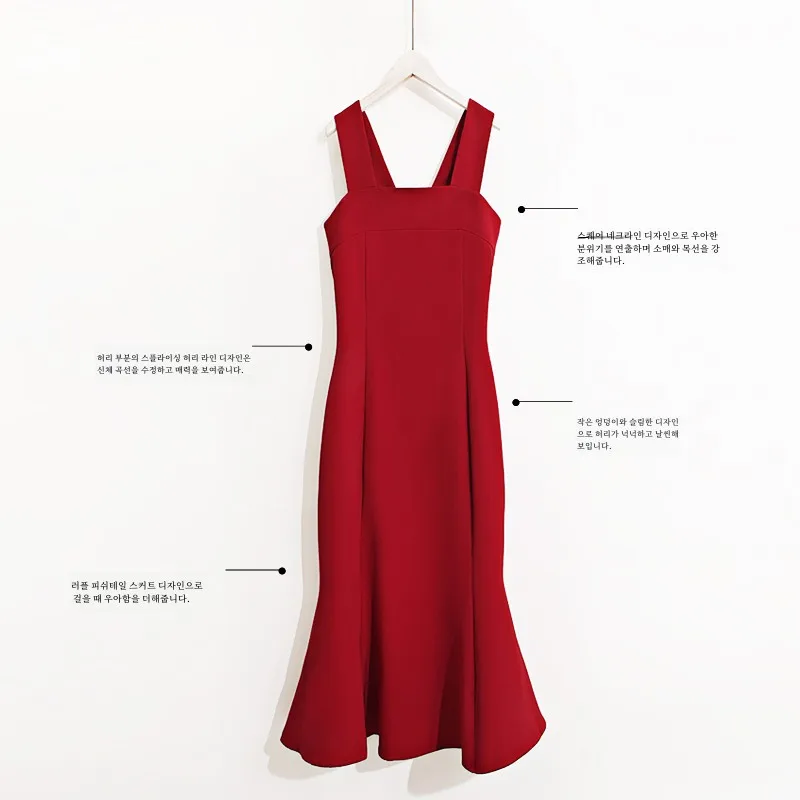 Красное платье женское летнее Хепберн длинное для похудения дизайнерское с