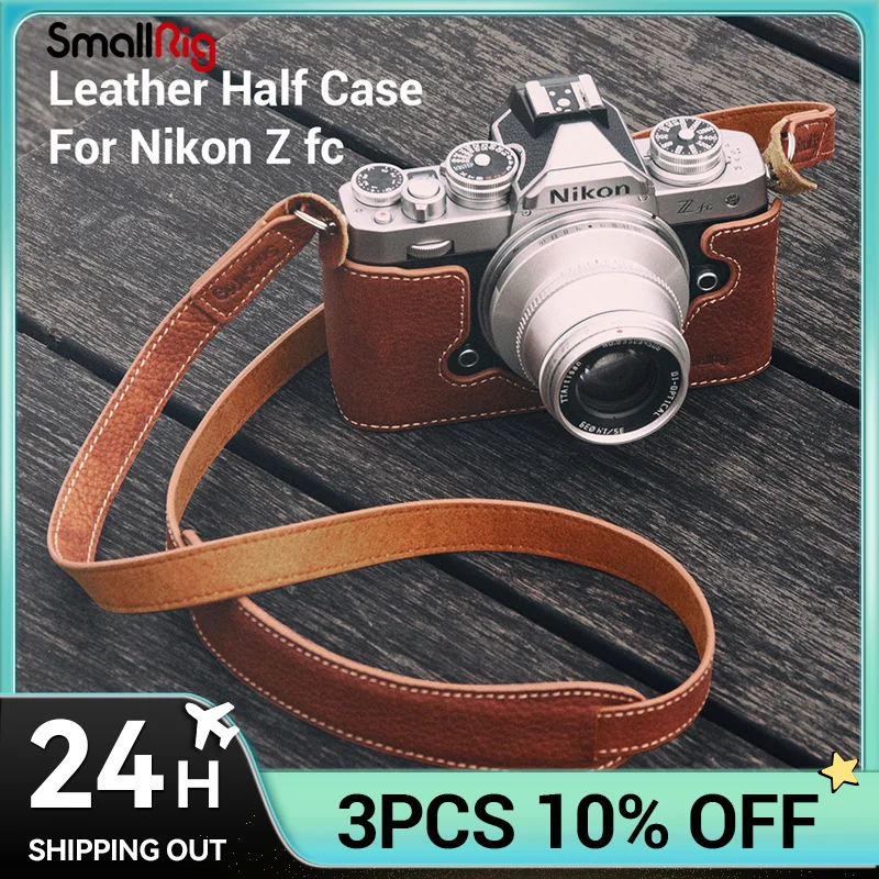 

SmallRig под заказ, кожаный чехол с ремешком на плечо для камеры Nikon Z fc с резьбовым отверстием 1/4 дюйма для крепления штативов 3481