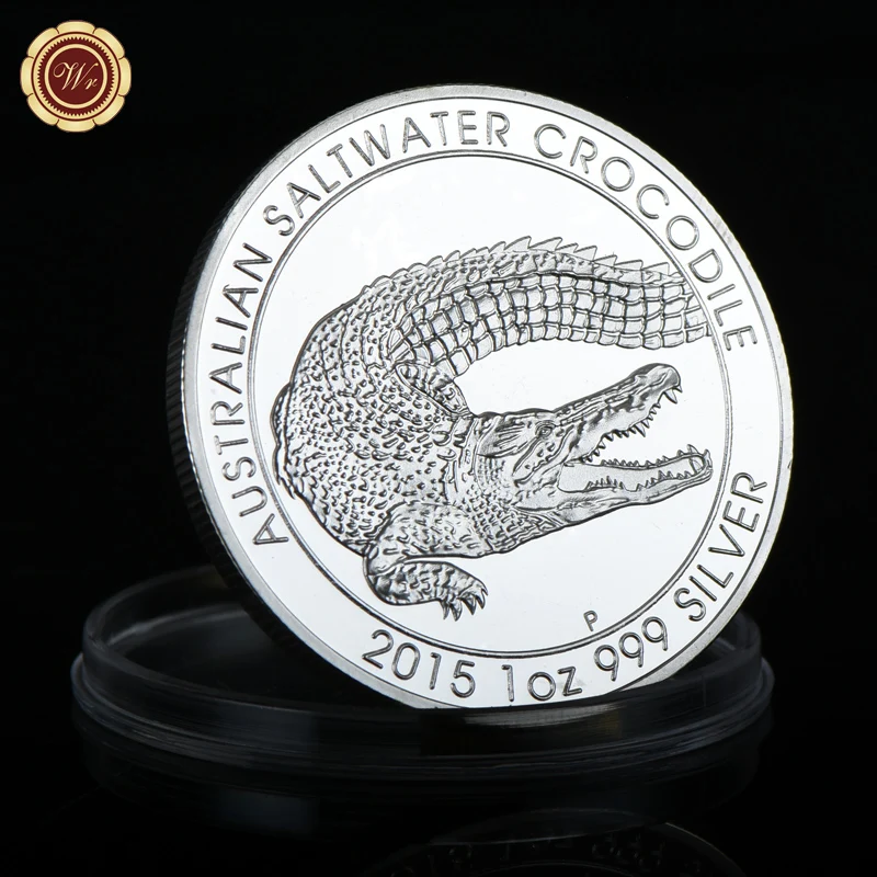 

Серебряные монеты Австралия 2015 Морской крокодил