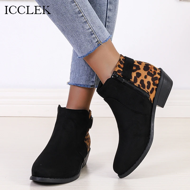 

2023 Autumn New Short Boots Women's Boots British Style Martin Boots Belt Buckle Thick Heels And Bare Boots Low-cut Fashion
