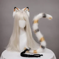 anime lolita cat ear headwear tail cosplay jk cute girl party costume animal hair cat tail accessories accersion costume prop