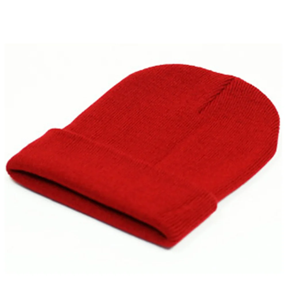 

Fashion Candy Color Knitted Hat Pointy Hat Ski Crochet Beanie Hat (Red)