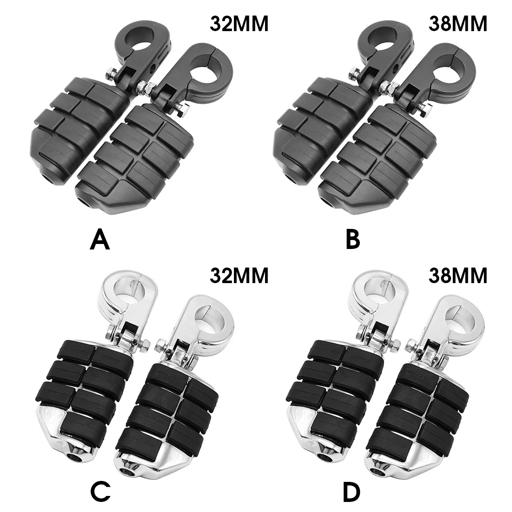 

1 Pair Motorbike Pedal Mounting Bracket Alloy Fixing Rotary Folding Brackets Outdoor Motorcycling Parts Silver 32MM