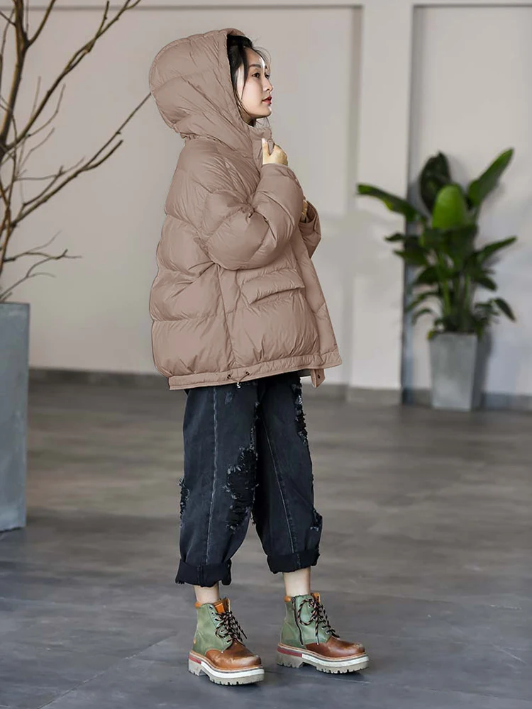 Winter New Literary style Ladies Down jacket 2023 Casual hooded white duck down Down Jacket Women lightweight Down jacket Female