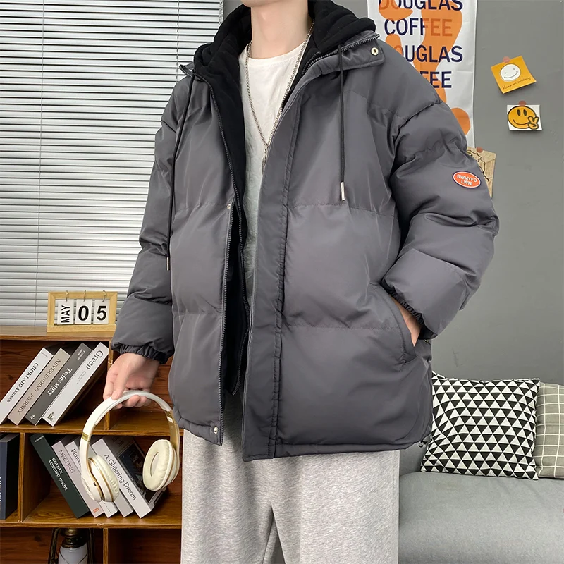 EOENKKY/Men Black Harajuku Winter Jacket 2022 Mens Japanese Streetwear Puffer Jacket Man Korean Fashion Padded Coat Male M-4XL