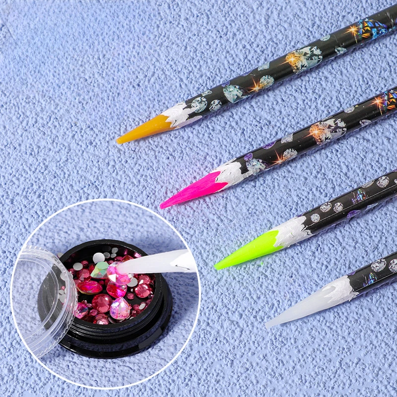 

5pc/set Nail Dotting Pen Picking Rhinestones Gems Drill Crystal Wax Pencil Diamond Picker Nail Art Decoration Tool Nail Art Tool