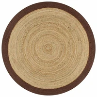 jute round 8x8 feet natural rug reversible stylish rug braided modern look handmade home decor