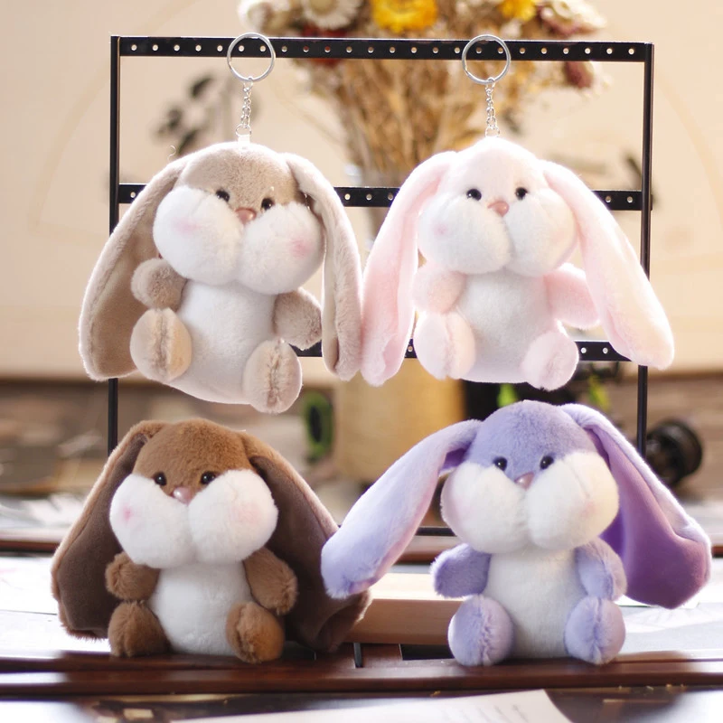 

1 шт. 12 см милый кавайный кролик с длинными ушками, плюшевые куклы, игрушки, подарок, мягкая кукла, подарки, искусственный декор, кавайный плюшевый брелок