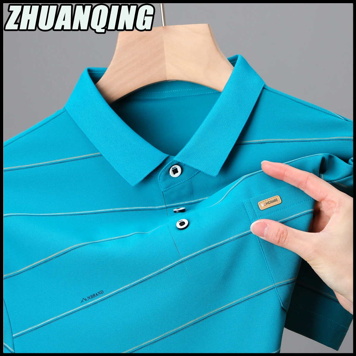 

Polo Shirts For Men High Quality T-Shirts Streetwear Fashion Clothes Lapel Tops Short Sleeve Summer Pocket Classics Men Clothing
