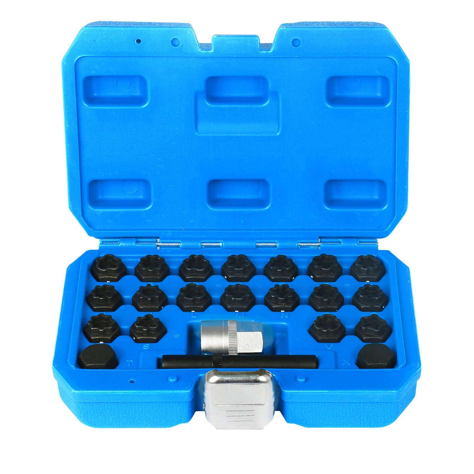 

22Pcs Anti-theft Screw Sleeve Wheel Rim Lug Nut Master Removal Tool Kit for Audi Wheel Locking Key Set
