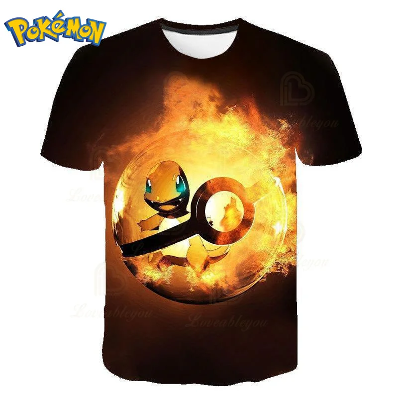 

Charmander T shirt Pokemon Cosplay Bulbasaur Squirtle Gengar T-shirt 3D Printed Boys Tees Pullovers Tops Men Clothing