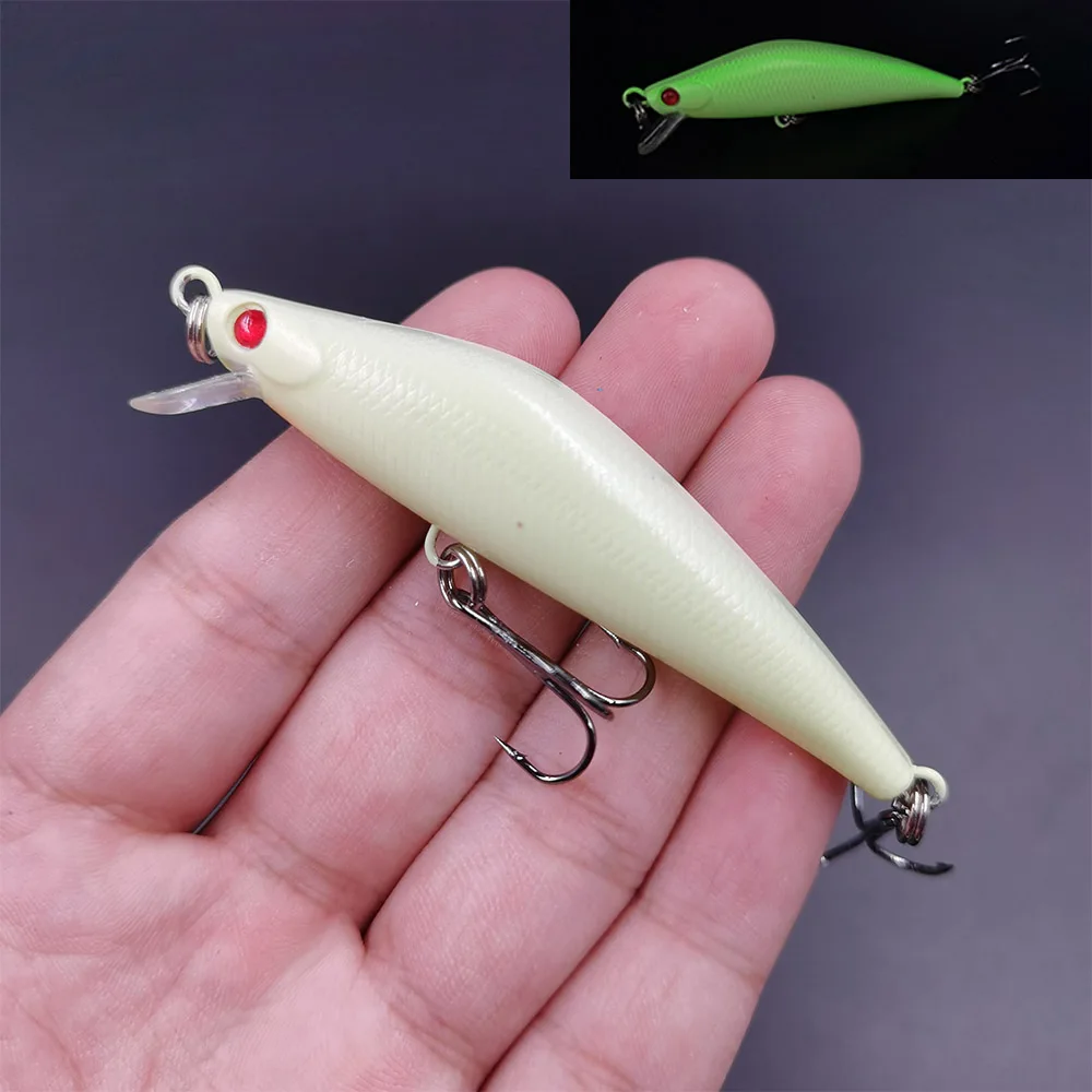 

1Pcs 3D Luminous Night Fishing Bait 8cm 8g Bass Minnow Lures Isca Artificial Hard Plastic Crankbaits Pike Carp Fishing Tackle