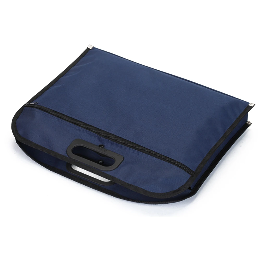 

File Bag Document Holder Travel Oxford Cloth Conference Solid Zipper Closure Scratch Proof Business Blue Large Capacity Handbag