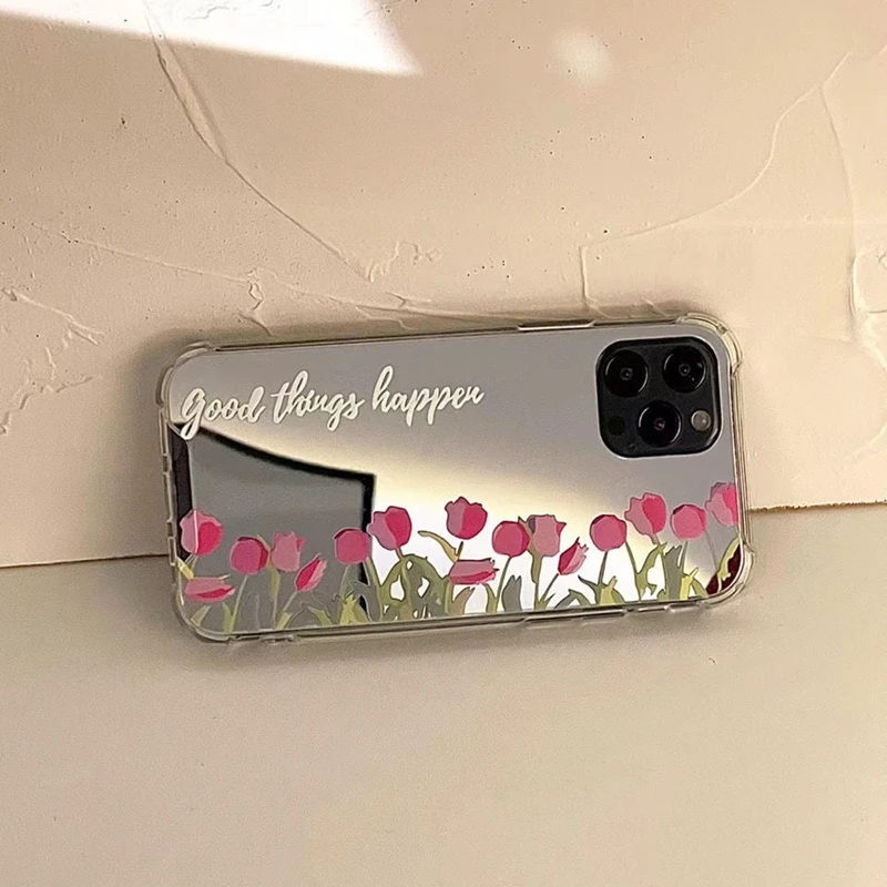 Прозрачный зеркальный чехол с тюльпаном для Samsung Galaxy Note 20 Ultra 10 Pro 9 8 S22 S21 S20 S10 Plus S9 S8
