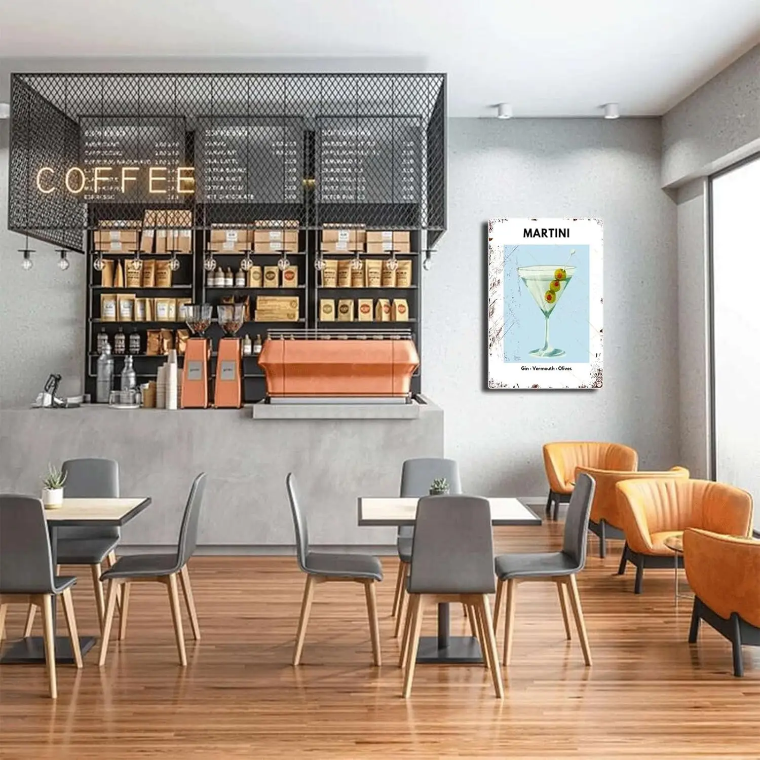 Tn Sgn Mrtn Cocktl Prnt Metl Vntge Декор Br Wll rt 8x12nch