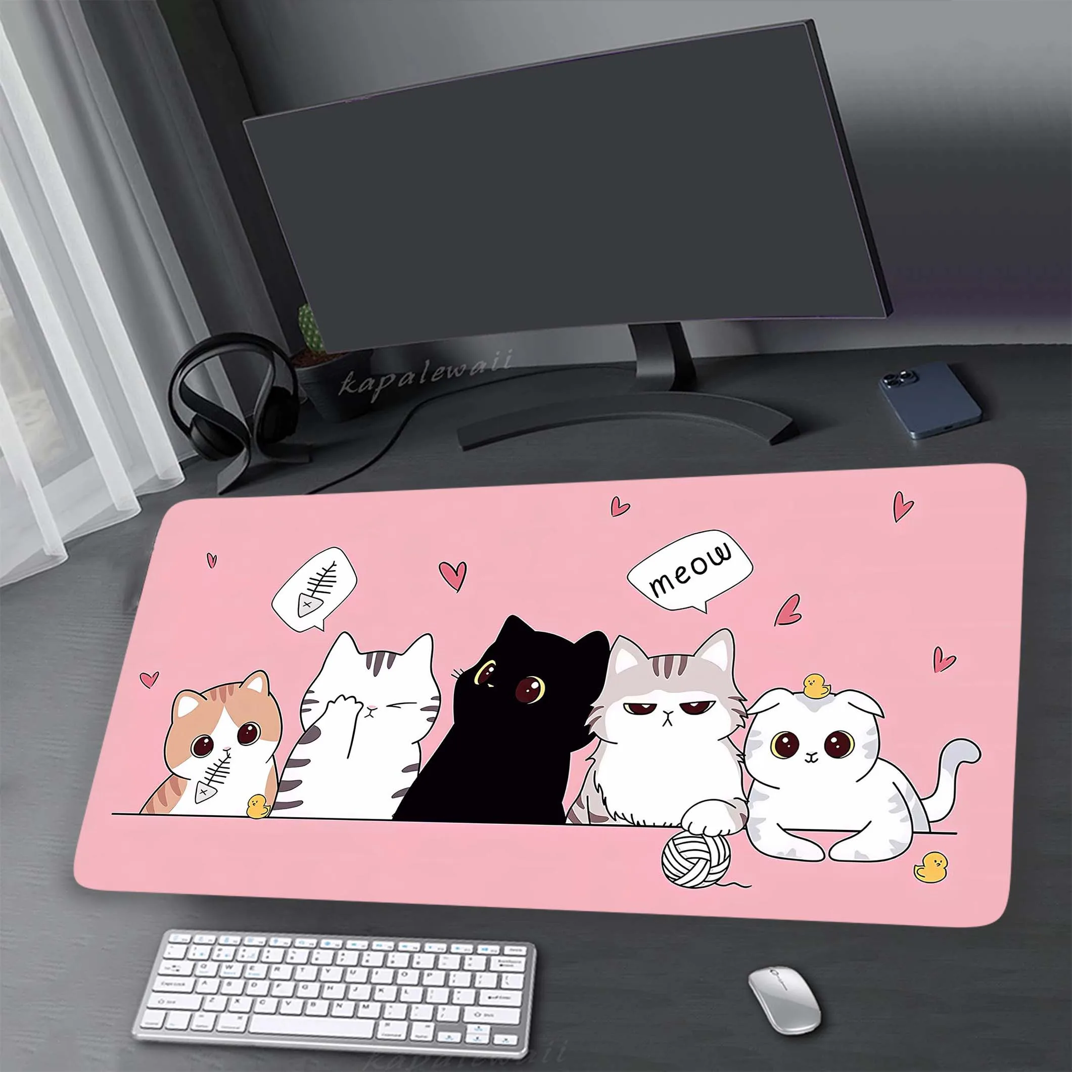 

Cat Mouse Pad Gaming Mouse Mat Large Mousepad Rubber Deskmat Company Desk Pad Big Mousepads 90X40cm Locking Edge Mouse Pads XXL