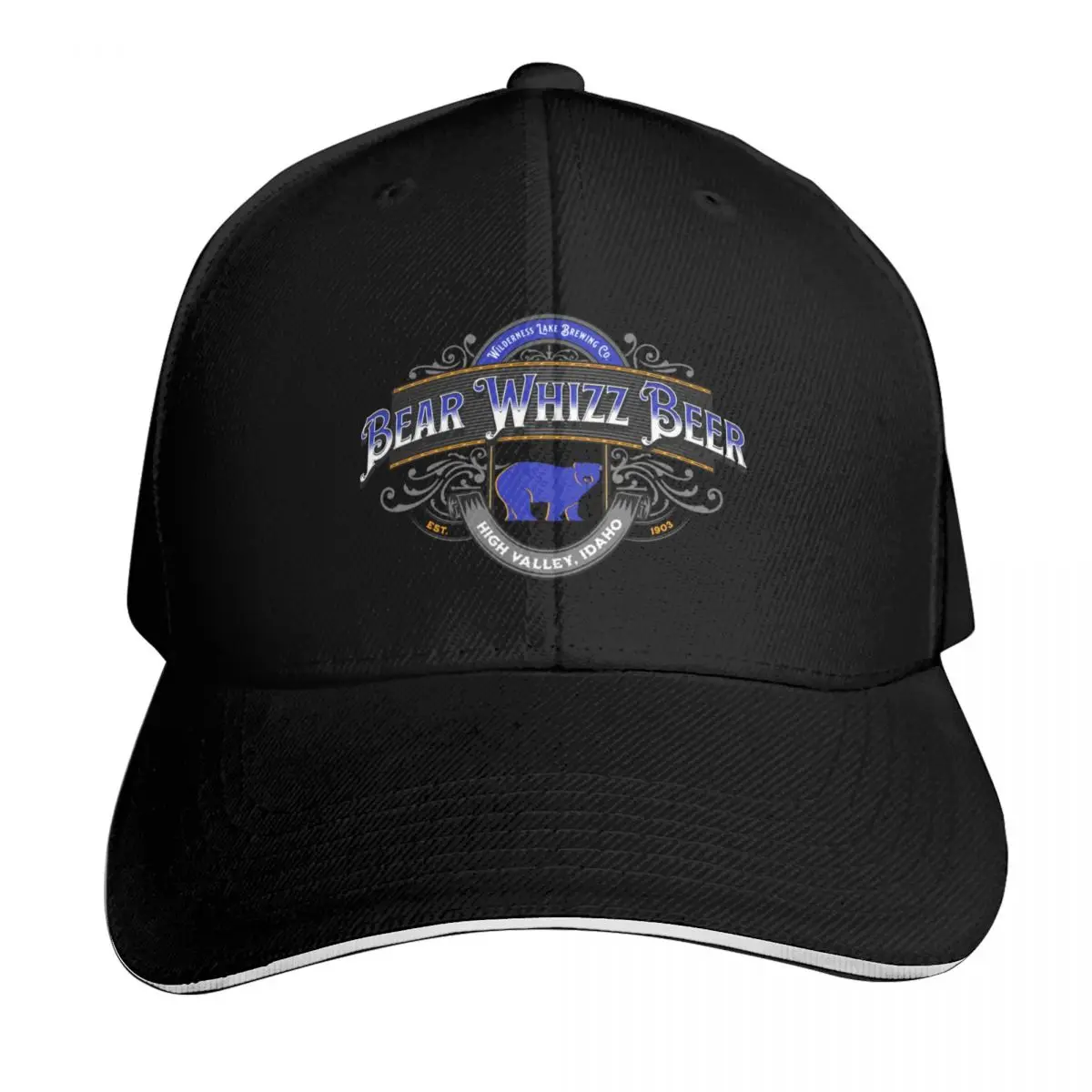 Фото Футболка High Valley Brewing Bear Whizz Beer, бейсболка, шляпа для вечеринки с пеной, козырек, милый дизайн | -F- |   Женская и мужская одежда №1