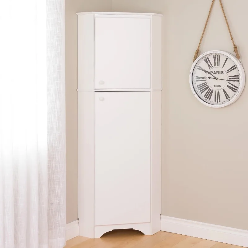 

Prepac Elite Tall 2-Door Corner Storage Cabinet, 29" Wide, White