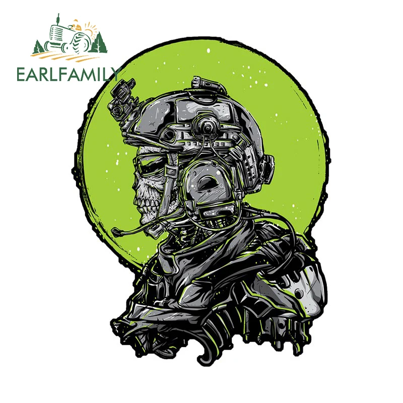

EARLFAMILY 13 см x 10,2 см для черепа армейские автомобильные наклейки на окна виниловая Автомобильная оболочка наклейка искусственная водостойкая...