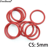 10pcs vmq red silicone o ring cs 5mm od 15150mm foodgrade waterproof washer rubber insulated round o shape seal gasket