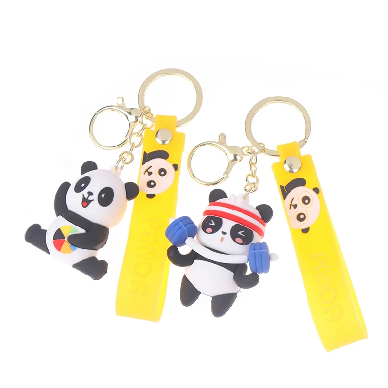 Симпатичный спортивный брелок в виде панды из мягкого ПВХ мультяшный женский