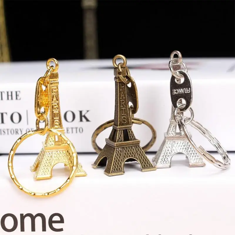Key Chain Ring Tower Keychains Bronzed Creative Metal Creative Model Keyring Keyring Trinket Backpack Decor Key Accessories