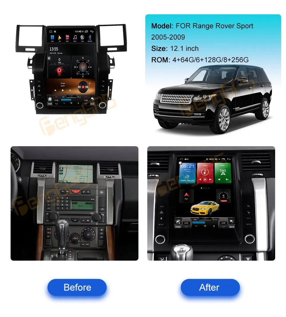Автомагнитола для Land Rover Range Sport 2005 - 2009 Android стереоприемник с RHD-экраном Авторадио