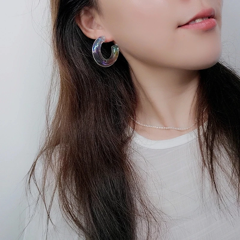 

Transparent Acrylic Exaggerated Earrings New Simple Fashion Jewelry 2021 for Women