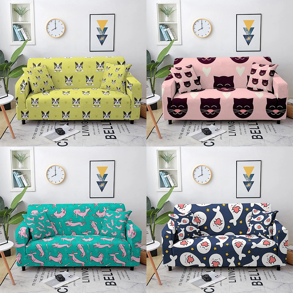 

Эластичный чехол для дивана, с рисунком кошки, 1/2/3/4 места