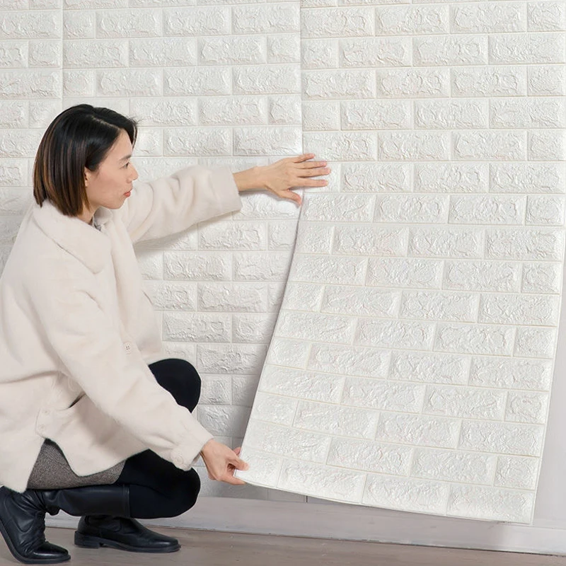 

10mx70cm 3D Brick Wall Stickers DIY Decor Self-Adhesive Waterproof Wallpaper for Kid Room Bedroom Home Wall Covering Decor